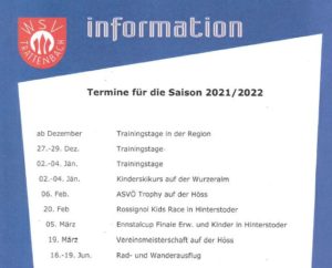 Read more about the article Termine 2021 / 22